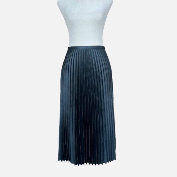 ZARA Accordion Pleated Midi Skirt in Midnight Blue Size XS CLASSIC NEUTRAL - Picture 2 of 8